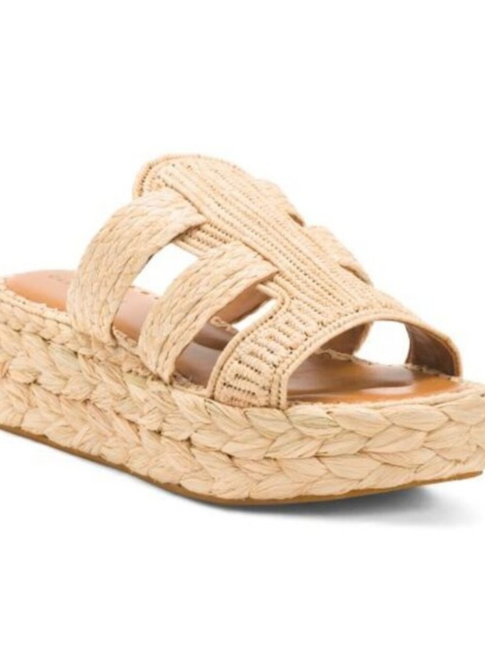 Clergerie Aralia Woven Platform Slide Sandals Natural BRAIDED Rattan NEW 9 39